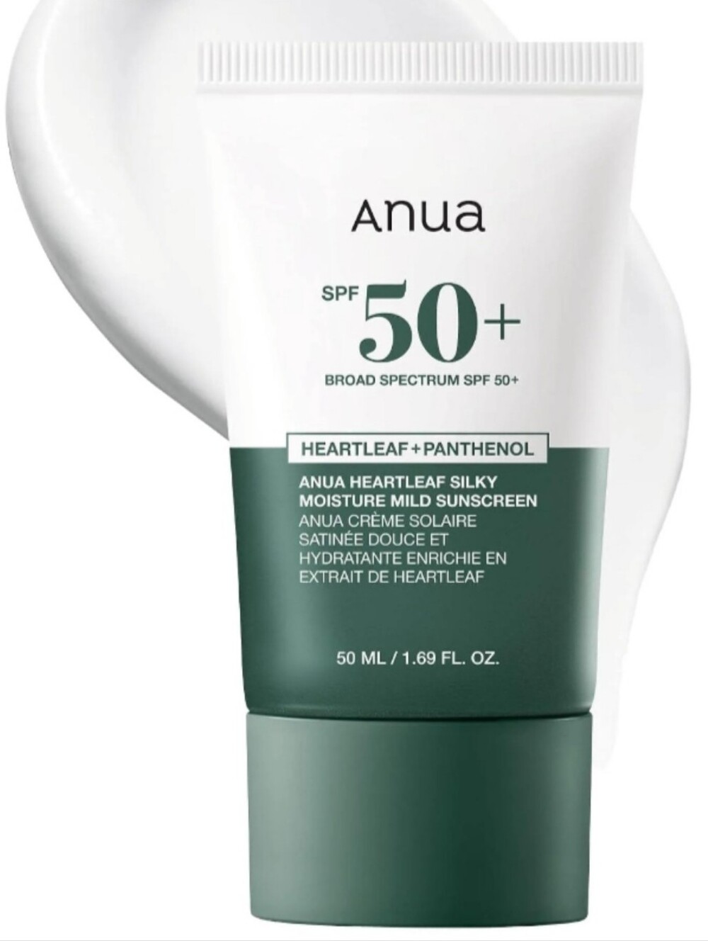 New ANUA Heartleaf Panthenol Silky Moisture Sunscreen SPF 50+
